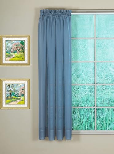 Vista 645 de Today's Curtain - Cortina Emelia de gasa original, panel de 84 pulgadas, negro, 60 pulgadas de ancho x 84 pulgadas de largo