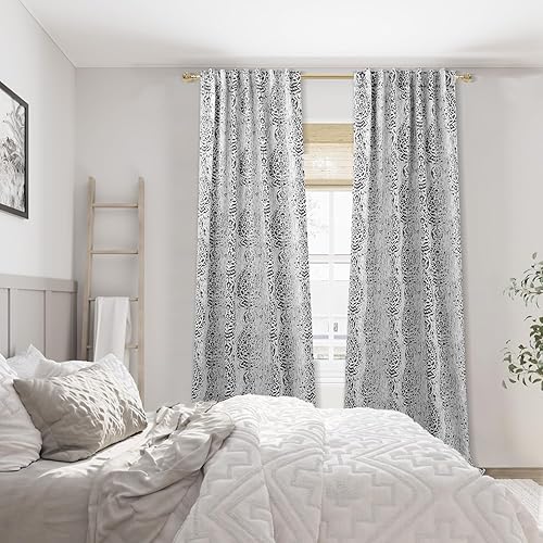 Miniatura 4 de Mrs.Naturall Cortinas negras de 90 pulgadas de largo para sala de estar, 50% opacas filtrantes de luz, oscurecimiento de la habitación,