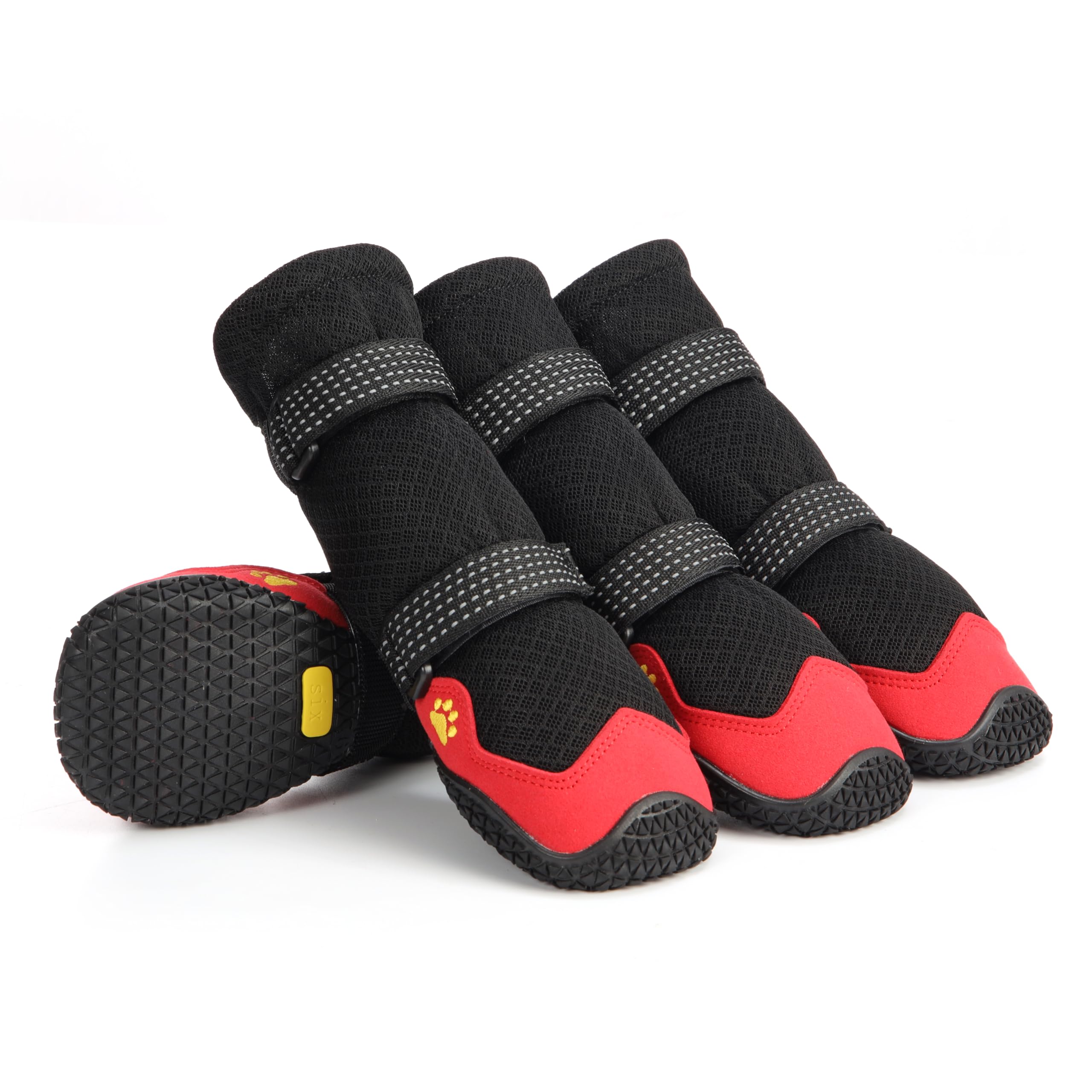 Lot de 4 Paires de Chaussures antidérapantes et imperméables pour Chiens de Petite et Grande Taille avec Sangles réfléchissantes pour la randonnée