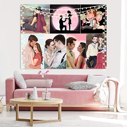 CHENGYANG Tapiz personalizado con imágenes y texto, personaliza tu propio collage para decoración de pared, tapiz para el hogar, regalos