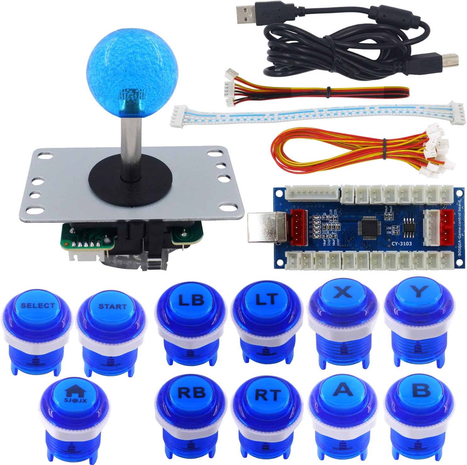 SJJX Arcade DIY Kit PS3 Controller Xbox One Style Arcade Button PC PS3
