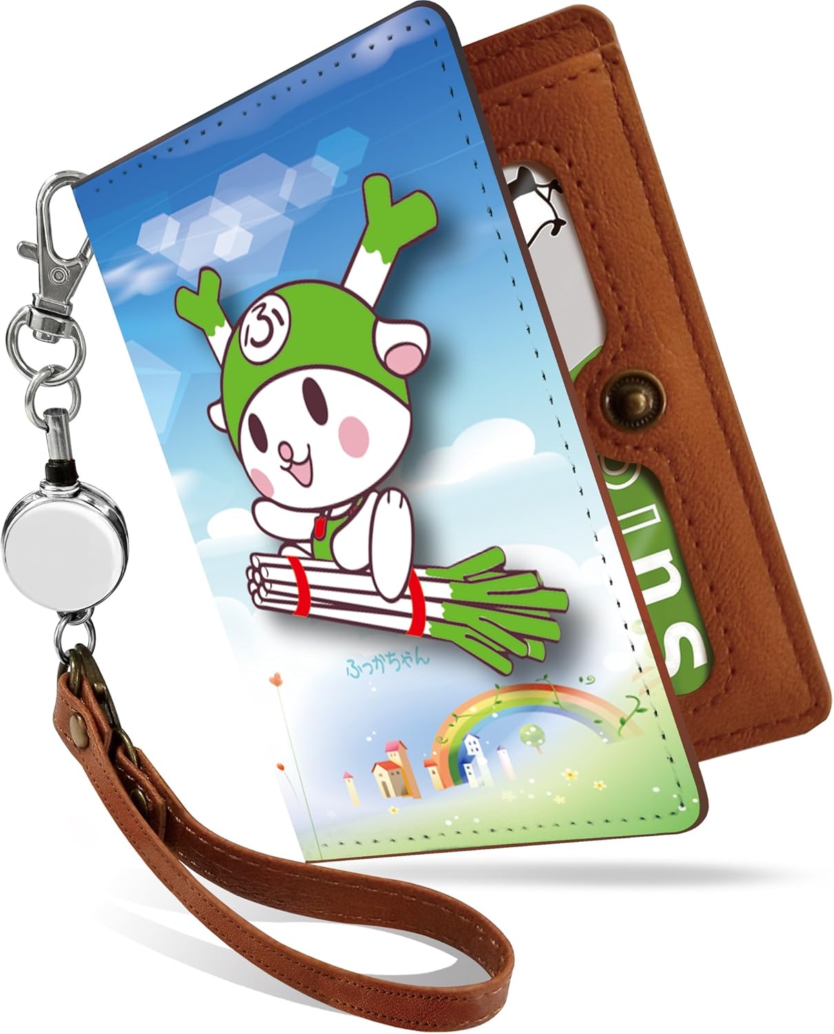 ご当地 ふっかちゃん 深谷 ネギ キャラクター ゆるキャラ かわいい 二つ折り リールストラップ付