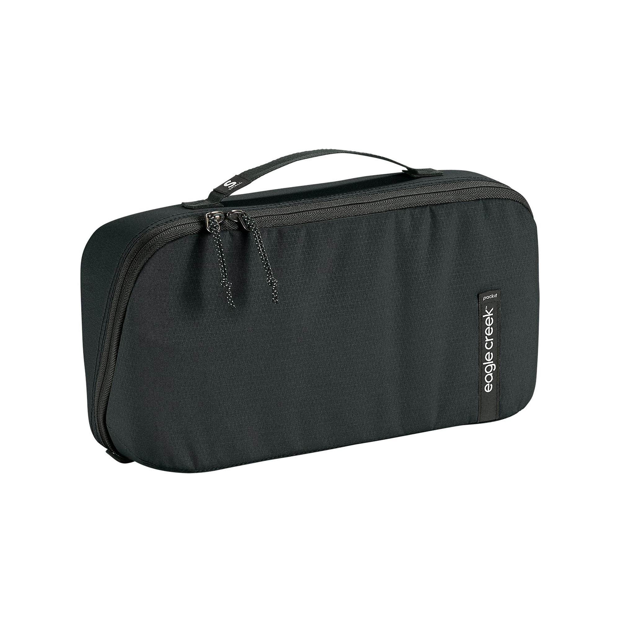 Eagle Creek Pack-It Reveal Intimates Packing Cube S - Durable, Water-Resistant Fabric with Angled Zipper Design and Internal Elastic Holding Straps, Black - Small