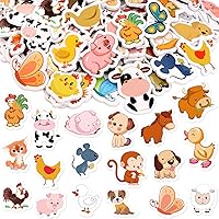 FancyLand 200pcs Farm Animal Foam Stickers - Cute Self-Adhesive for Kids Crafts, Party Favors & Classroom Decor