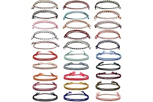 30Pcs Handmade Woven Wrap Friendship Bracelets for Women Men