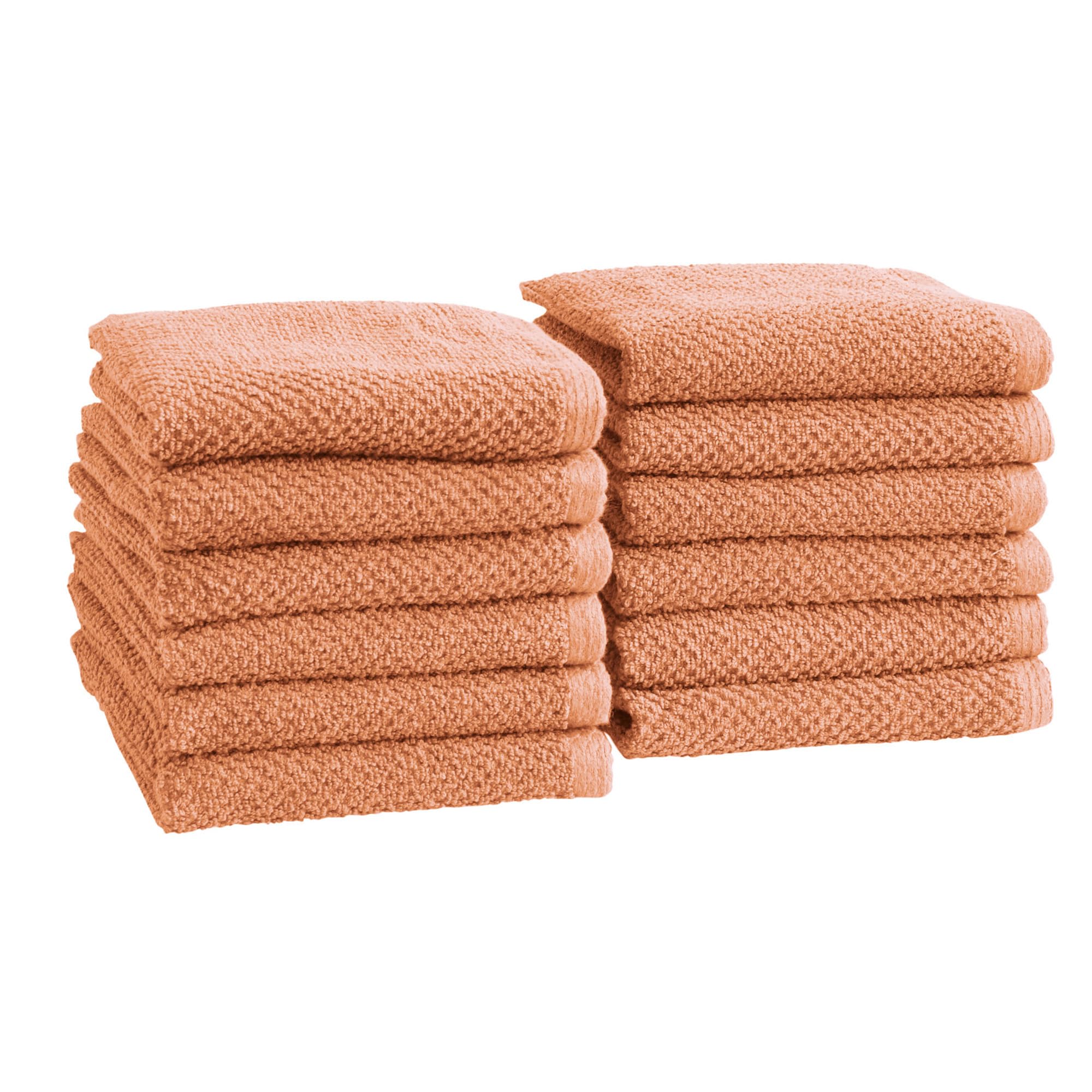 Great Bay Home 100% Cotton 12-Pack 13x13 Wash Cloth - Absorbent, Quick-Drying, Durable Face Towels for Bathroom Decor - Low-Twist, Two-Ply Fibers (