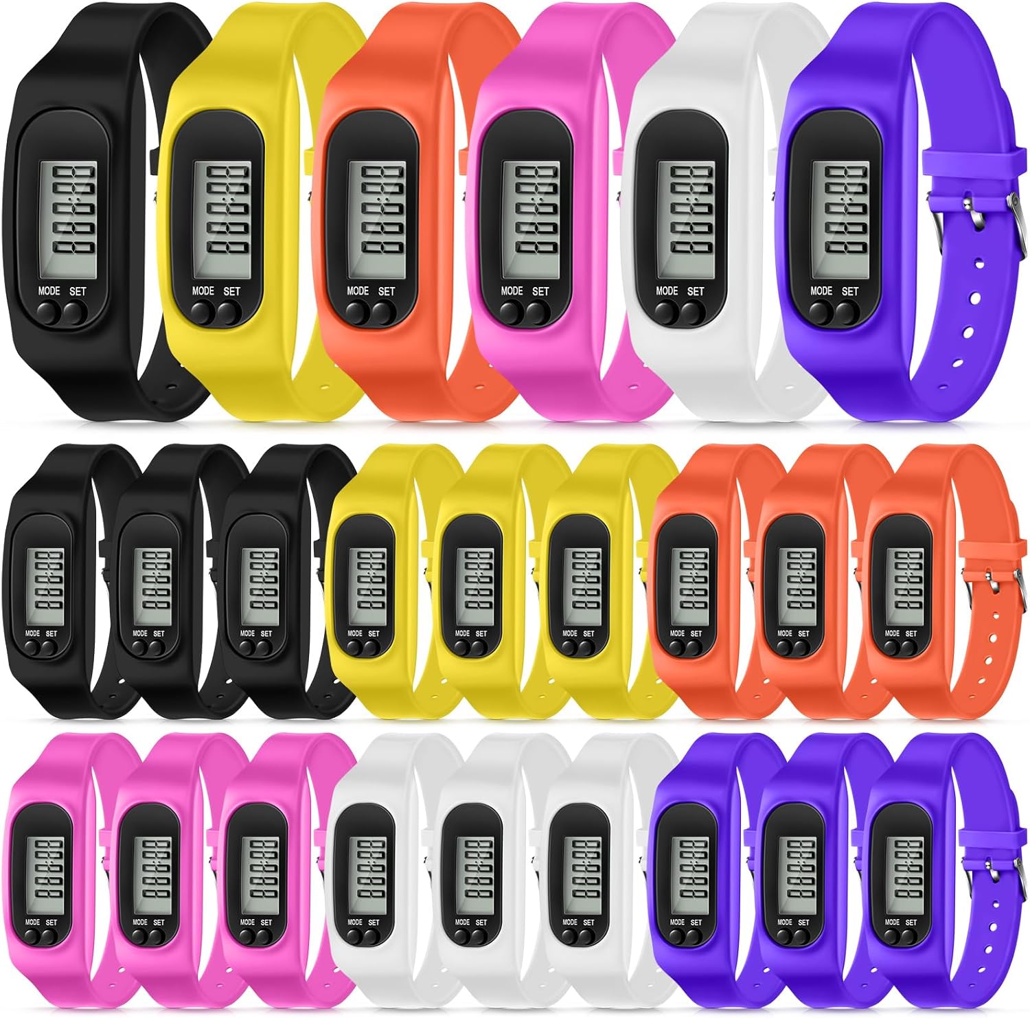 Geyoga Pedometer for Walking Steps and Miles Pedometer Watch Silicone Steps Tracker Running Bracelet Ankle Step Counter for Calorie Burning and Step Counting