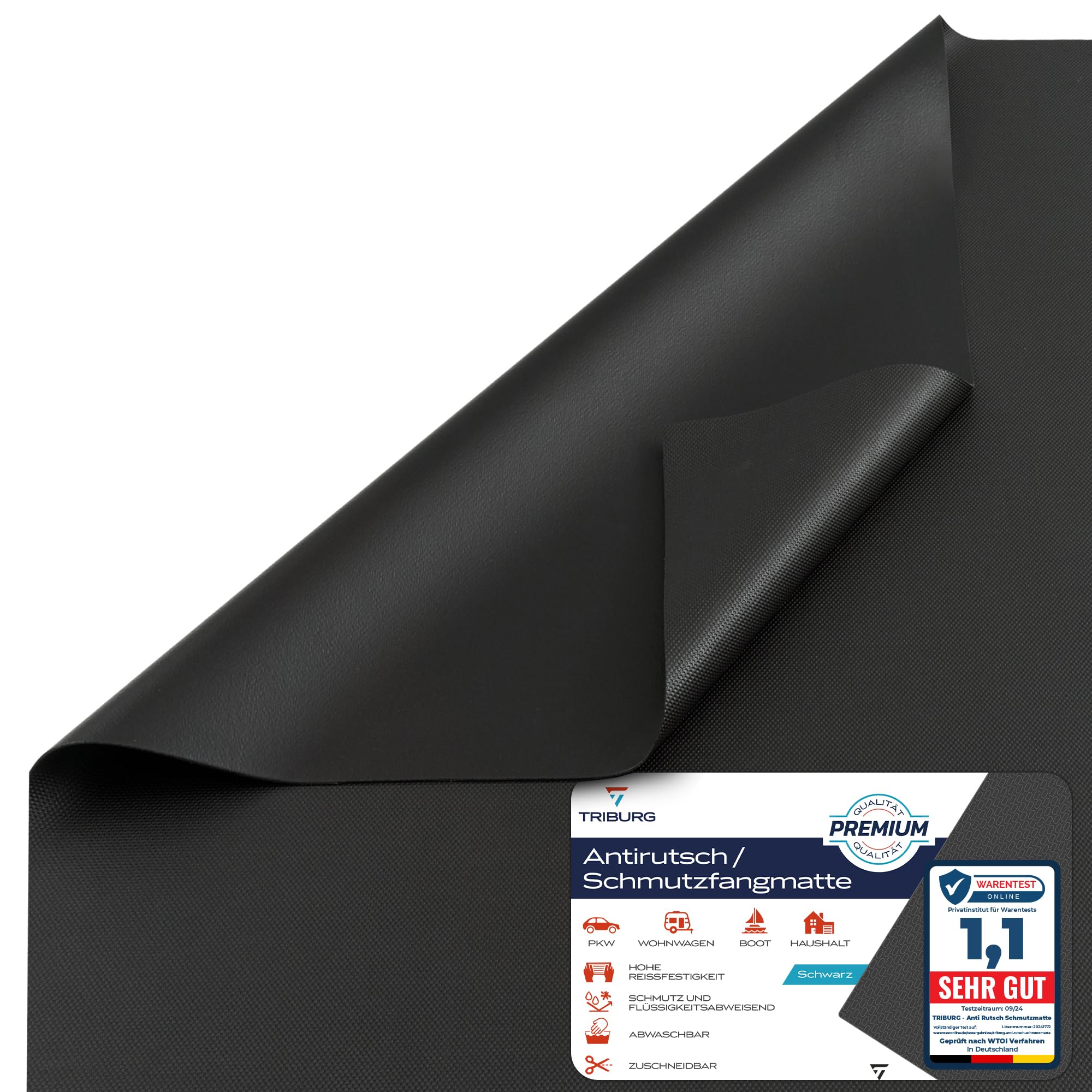 TRIBURG Universal Anti Rutsch Schmutzmatte 120x100cm Zuschneidbar und Wasserdicht - Kofferraummatte - Antirutschmatte Auto - Antirutschmatte Schubladen - Kofferraum Schutzmatte