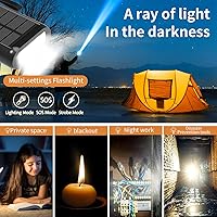 Vista 4 de ReeZar Cargador solar de 61200 mAh, manivela de mano integrada y 4 cables PD 15 W QC3.0 de carga rápida, entrada y salida tipo C, linterna