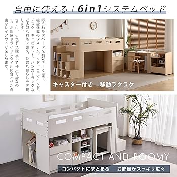 【新品】システムベッド ロフトベッド S 木製 高さ115cm Amazon.co.jp: システムベッド ロフトベッド 階段付き 省