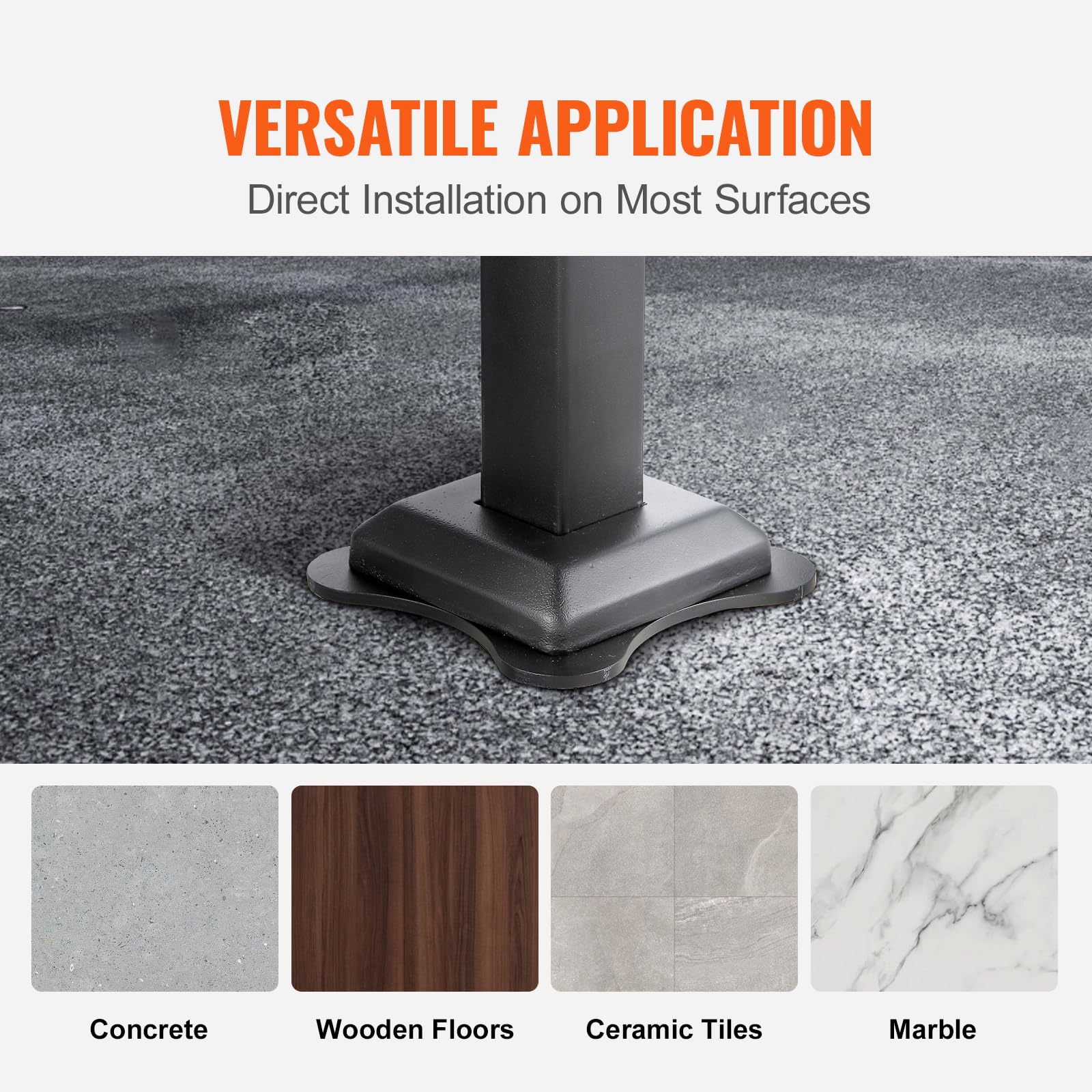 VEVOR Rampa Scala 914,4 mm Ringhiera Scala per 3 gradini a mano in acciaio al carbonio regolabile 50° carico 300 kg con kit di installazione per pavimenti in cemento legno piastrelle in ceramica