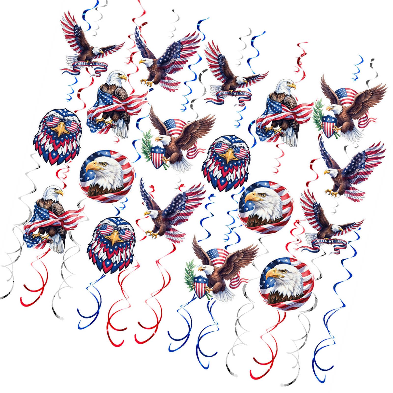 Hredyqw Patriotic Helical Hanging Decorations For Independence Day Party With And Paper Materials Seasonal Ornament
