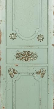 Deco 79 Wood Scroll Home Wall Decor Antique Door Wall Sculpture, Wall Art 18 x 1 x 78, Green