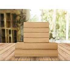 Elegant Comfort Luxury Soft 1500 Premier 4-Piece Premium Hotel Quality Wrinkle Resistant Coziest Bedding Set, All Around Elastic Fitted Sheet, Deep Pocket up to 16inch, Queen, Camel/Gold
