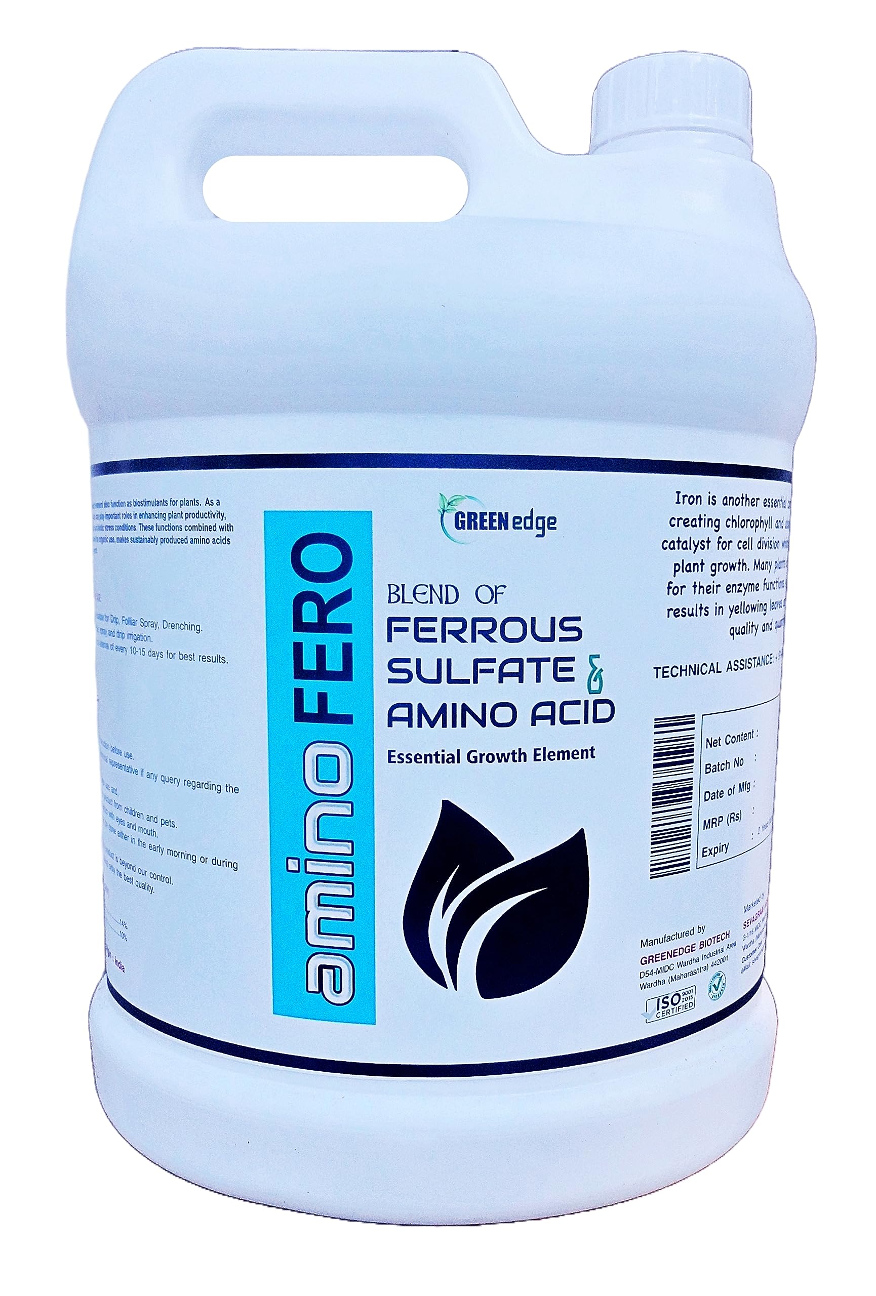 Greenedge AMINO FERO Fertilizer | Organic amino acid blend with iron | Boosts resilience, nutrient absorption, and yields. (5 Litre) (B0CG5L2NHH) Amazon Price History, Amazon Price Tracker