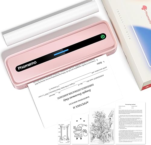 Vista 72 de Phomemo Impresoras portátiles inalámbricas para viajes, impresora térmica sin tinta Bluetooth M832, compatible con letras estadounidenses de 8.5 x