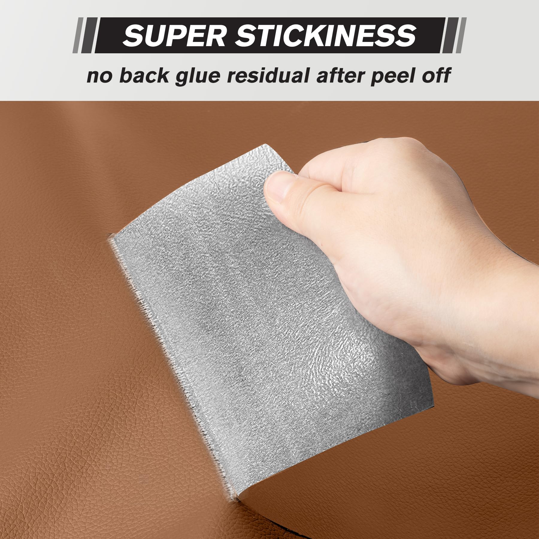 Pelle Adesiva per Riparazioni Autoadesivo, 10 x 200 cm Patch di Riparazione in Pelle,Ecopelle Adesiva per Divani, Sedili Auto, Mobili, Borse, Giacche （Marrone chiaro）