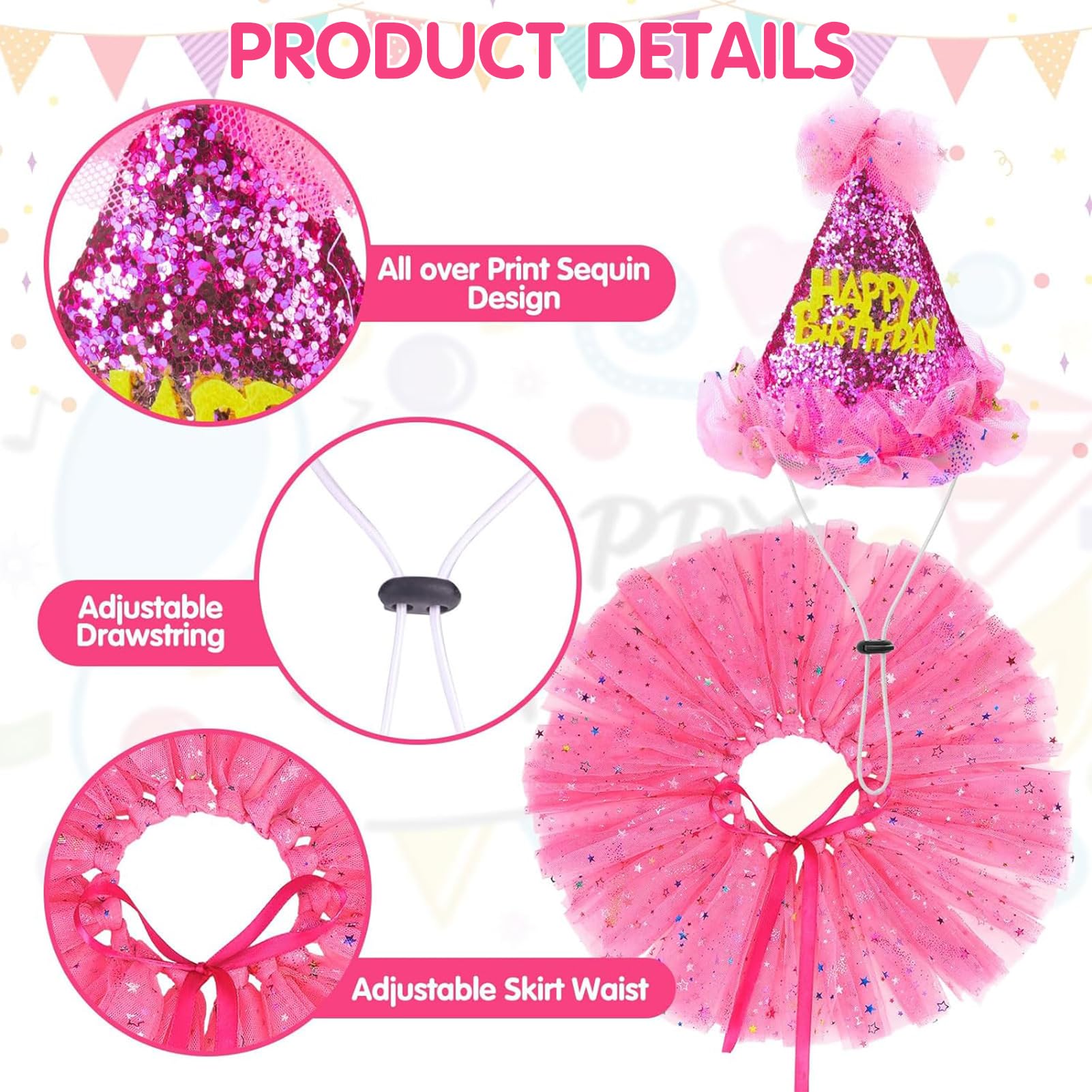 3-teiliges Tutu-Set Für Hunde – Inkl. Rock, Hut & Bandana