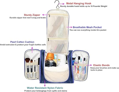 Miniatura 2 de Freegrace bolso para baño premium - organizador para viajes - gancho para colgar duradero - perfecto para accesorios, cosméticos, artículos