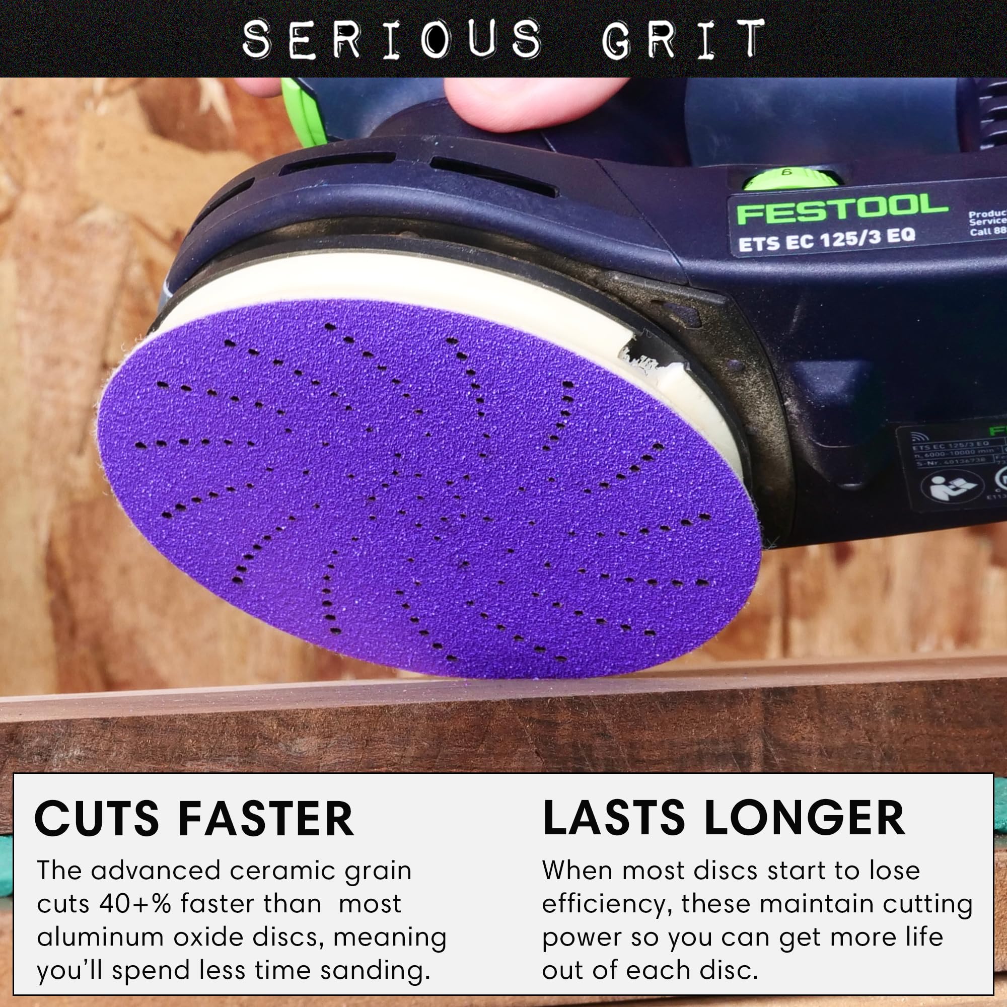 Serious Grit 6インチ800グリットセラミックマルチホールフック&ループサンディングディスク - 高速切断&長寿命のため コードレス電動サンダー 8000/10000/12000rpm 3 スピードギア木材グラインダーポリッシャー多機能研磨研削盤ベルトサ電動グラインダー  電動 ポリッシャー セット1台多役 洗車 研磨サンダー 表面仕上 6段変速ブラシレスモーターを搭載 研磨機 18Vマキタバッテリー 併用 ...