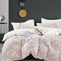 Vista 18 de Juego de funda de edredón de 100 % algodón, tamaño King, color azul océano reversible con cierre de botón, juego de ropa de cama azul marino