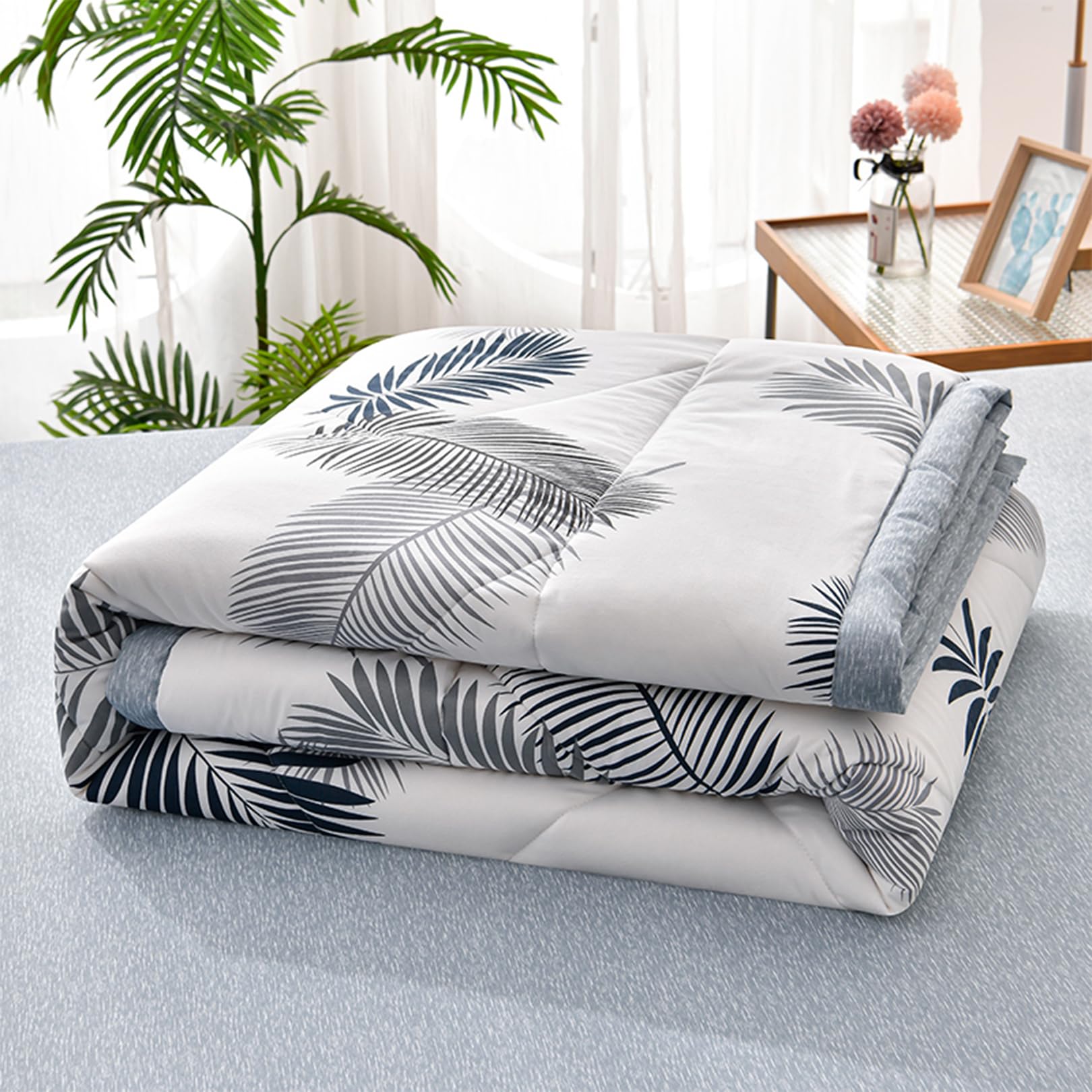 Yinghesheng Quilted Bedspread for Single Double Size Soft Lightweight Printed Pattern Reversible Quilted Bed Throw Patchwork Quilt