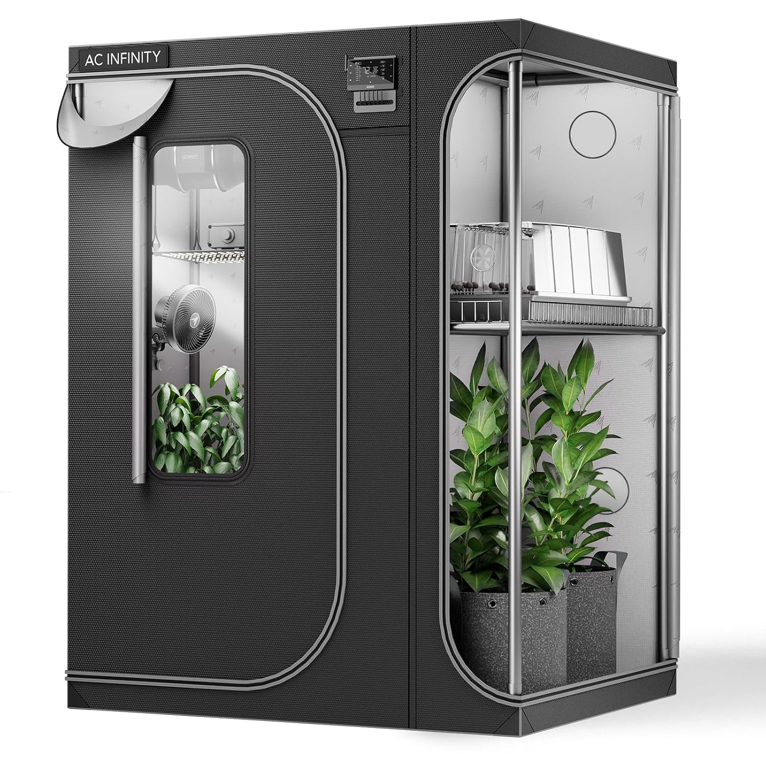 AC Infinity CLOUDLAB 864D 2-IN-1 Advance Grow Tent 5x4 Thickest 1 Poles 2000D Mylar Canvas Lab-Tested Highest Reflectivity