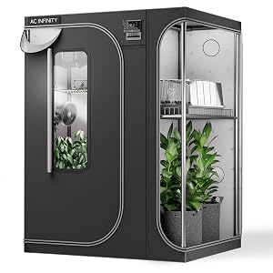 AC Infinity CLOUDLAB 864D 2-IN-1 Advance Grow Tent 5x4 Thickest 1 Poles 2000D Mylar Canvas Lab-Tested Highest Reflectivity