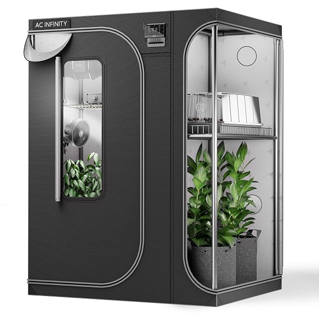 AC Infinity CLOUDLAB 864D 2-IN-1 Advance Grow Tent 5x4 Thickest 1 Poles 2000D Mylar Canvas Lab-Tested Highest Reflectivity