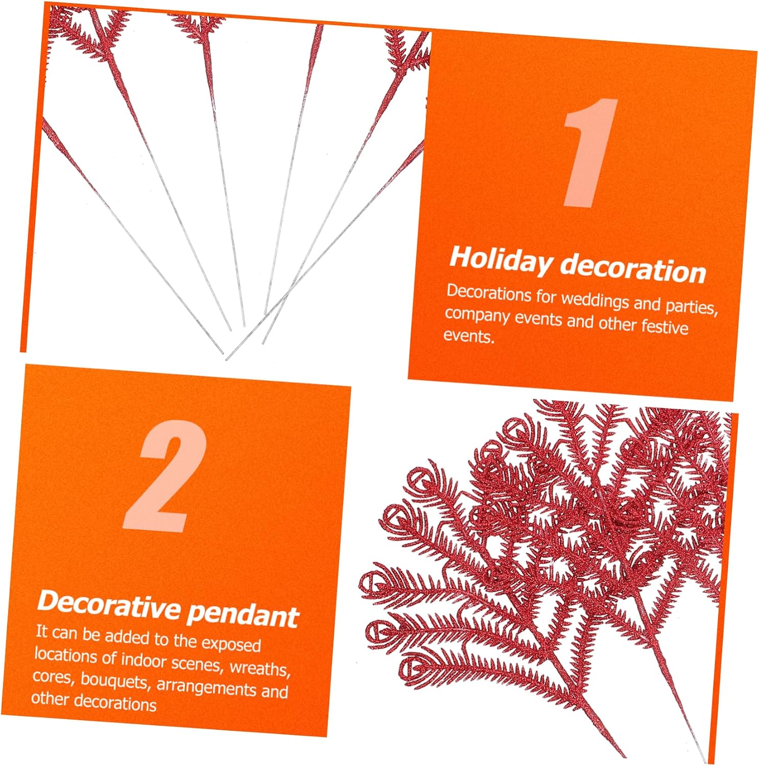 6pcs Creative Glitter Leaf Ornaments for Christmas Tree Decoration Festive Xmas Themed Leaf Pendants Stylish Holiday Decor Red for Party and Home Use
