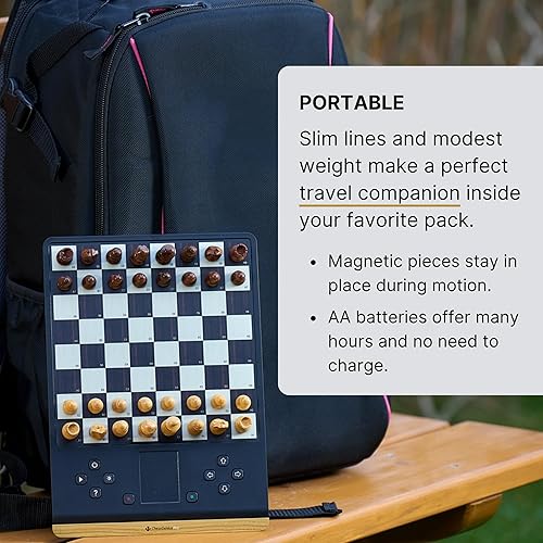 Miniatura 8 de Millennium Tablero de ajedrez electrónico - ChessGenius Pro Wood Edition - Principiante a avanzado - Estrategia interactiva y aprendizaje - Piezas