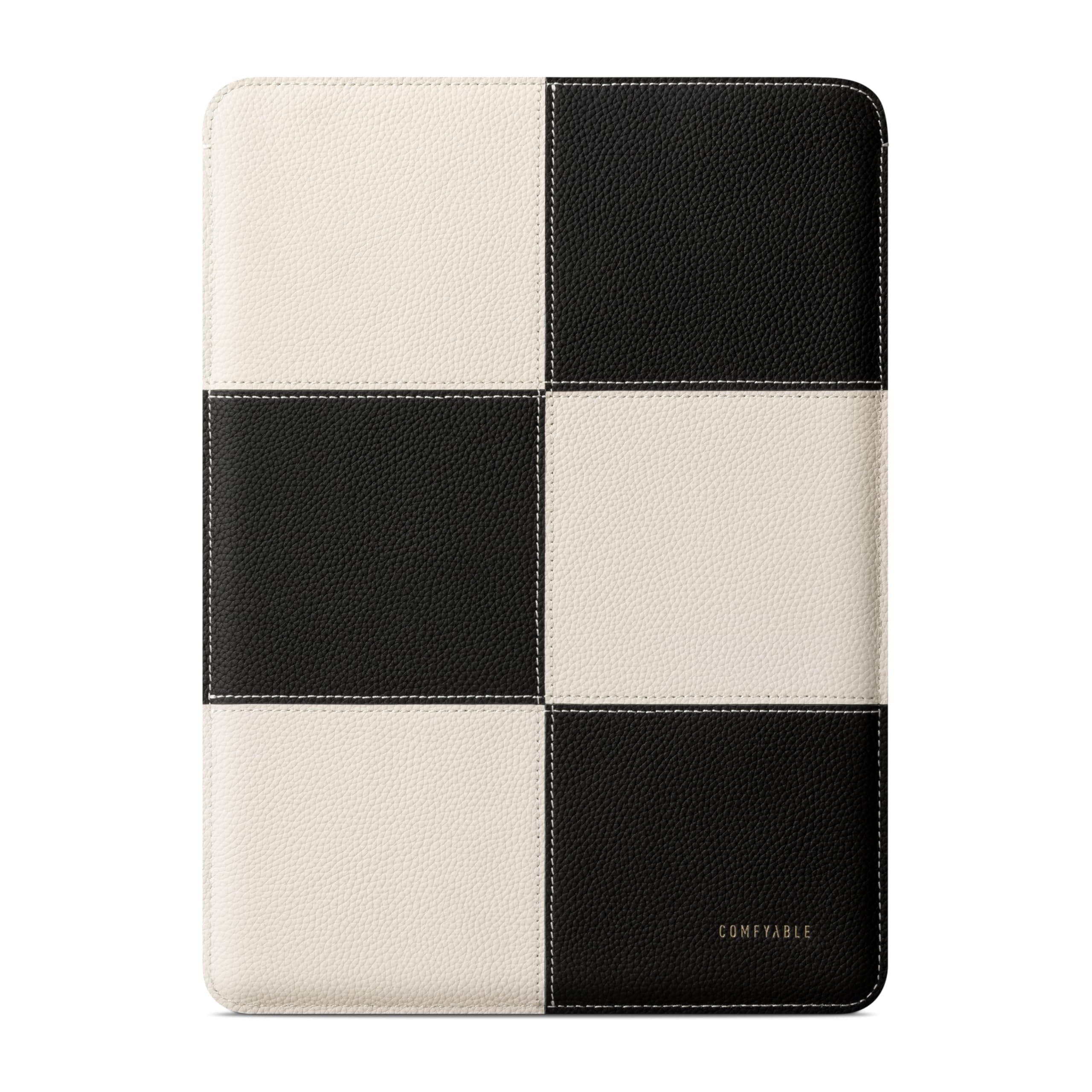 Comfyable Laptop Sleeve 13 Inch Precisely Compatible with MacBook Air M4 M3 2025 & MacBook Pro M2 M1 2022, Genuine Leather Protective Case Cover, Black & Cream