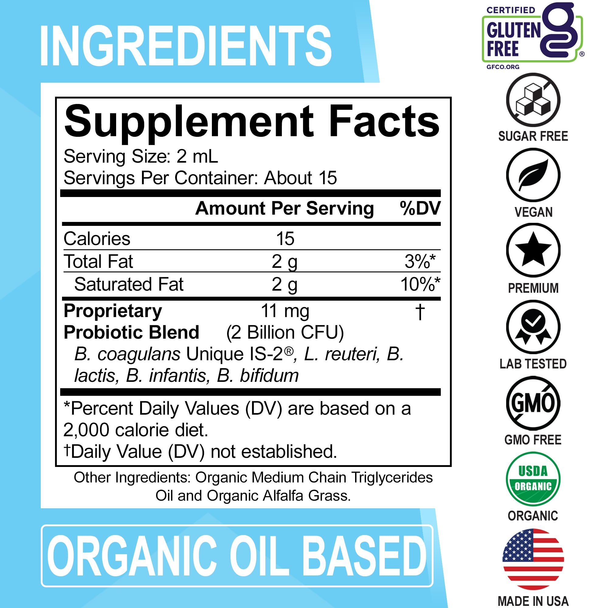 Kids Probiotic Liquid Drops Organic - Organic Probiotics for Kids Probiotics Age 4+, Digestive Health, Immune Support, Flora Gut Health Supplements - Vegan Kid Liquid Probiotic Drops, Non-GMO 1 Fl Oz — Amazon image 6