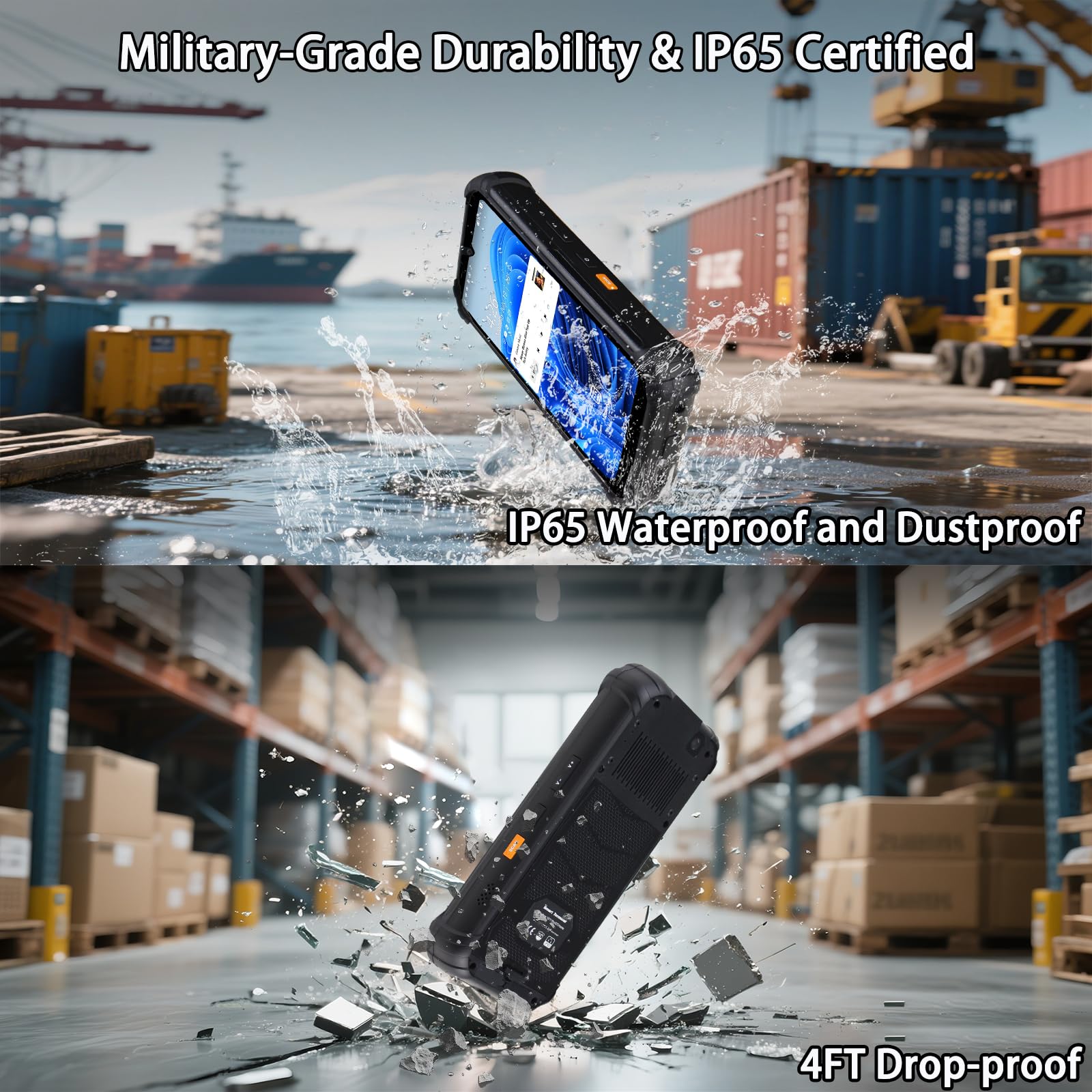 SH6 Handterminal, Windows 11 Pro, Intel N100, 8 GB + 256 GB, 6,5 Zoll Rugged Data Terminal PDA, 4G LTE/GPS/WiFi/Bluetooth, 5000 mAh Akku (SH66, 8 GB + 256 GB)