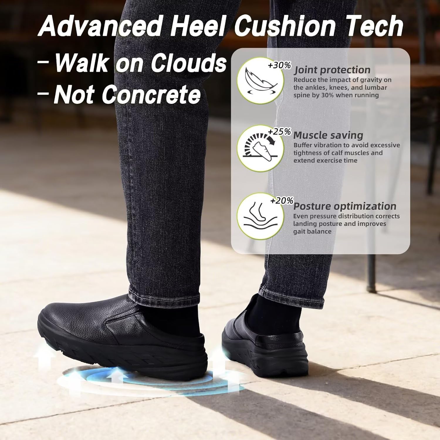 OrthoComfoot Men's Orthopedic Diabetic Wide Slippers: Comfortable Plantar Fasciitis Arch Support Leather Slip On Oxfords, Flat Feet Neuropathy Casual House Loafers for Foot and Heel Pain Relief - Image 6