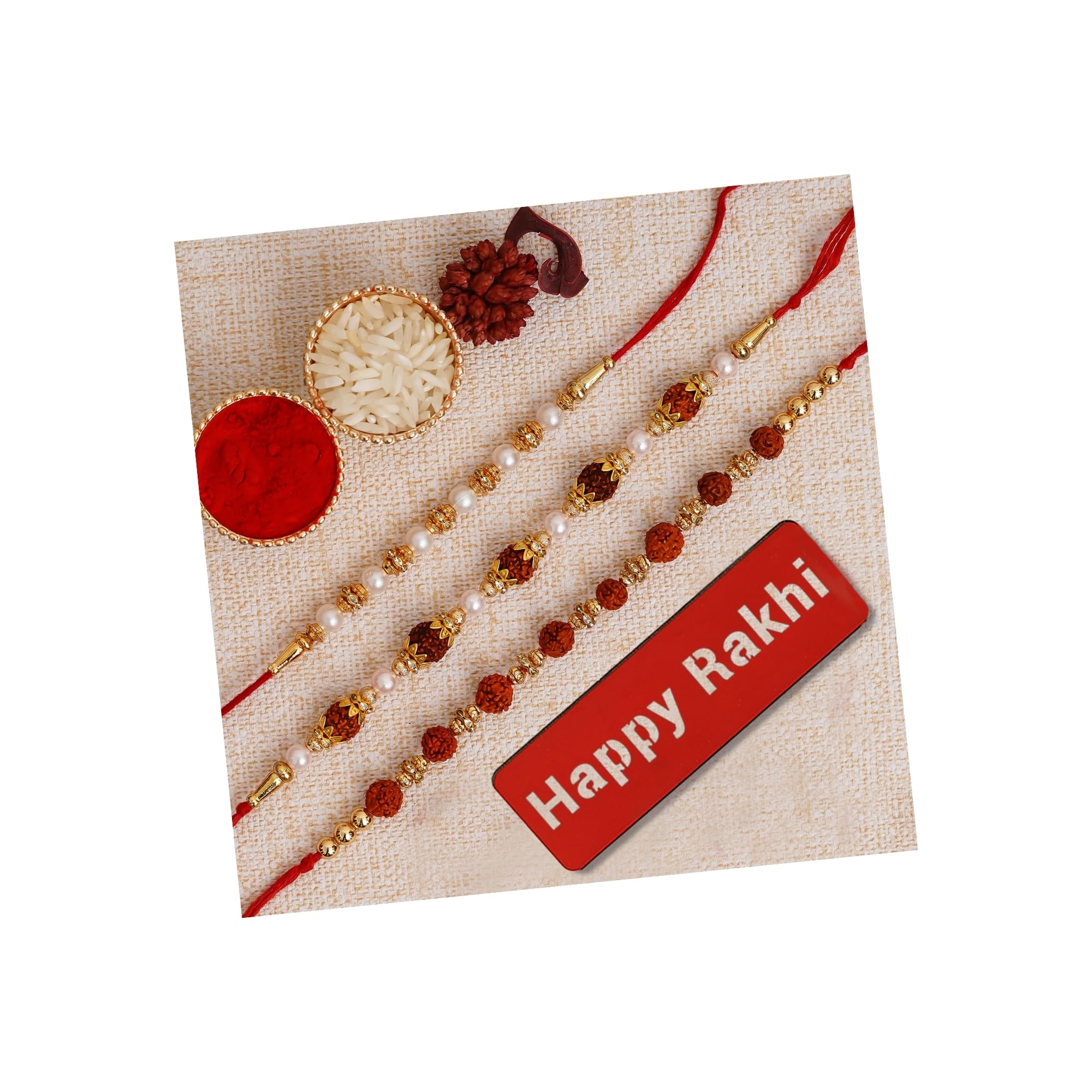 See full amazon price history chart for eCraftIndia Set of 3 Pearl, Diamond, Rudraksha Designer Rakhis, Happy Rakhi Wooden Cutout with Roli Chawal Pack - Rakhi for Brother, Bhaiya, Bhai eCraftIndia Set of 3 Pearl, Diamond, Rudraksha Designer Rakhis, Happy Rakhi Wooden Cutout with Roli Chawal Pack - Rakhi for Brother, Bhaiya, Bhai (B0D1CDHVDG) Amazon Price History, Amazon Price Tracker