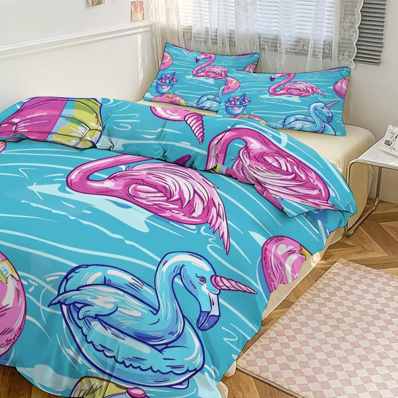 Parure de lit double en microfibre douce bleue pour transformer votre chambre en oasis de calme
