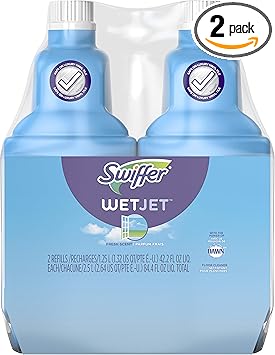 Swiffer Wetjet Hardwood Floor Mopping and Cleaning Solution Refills, All  Purpose Cleaning Product, Open Window Fresh Scent, 42.2 Fl Oz (Pack of 2)