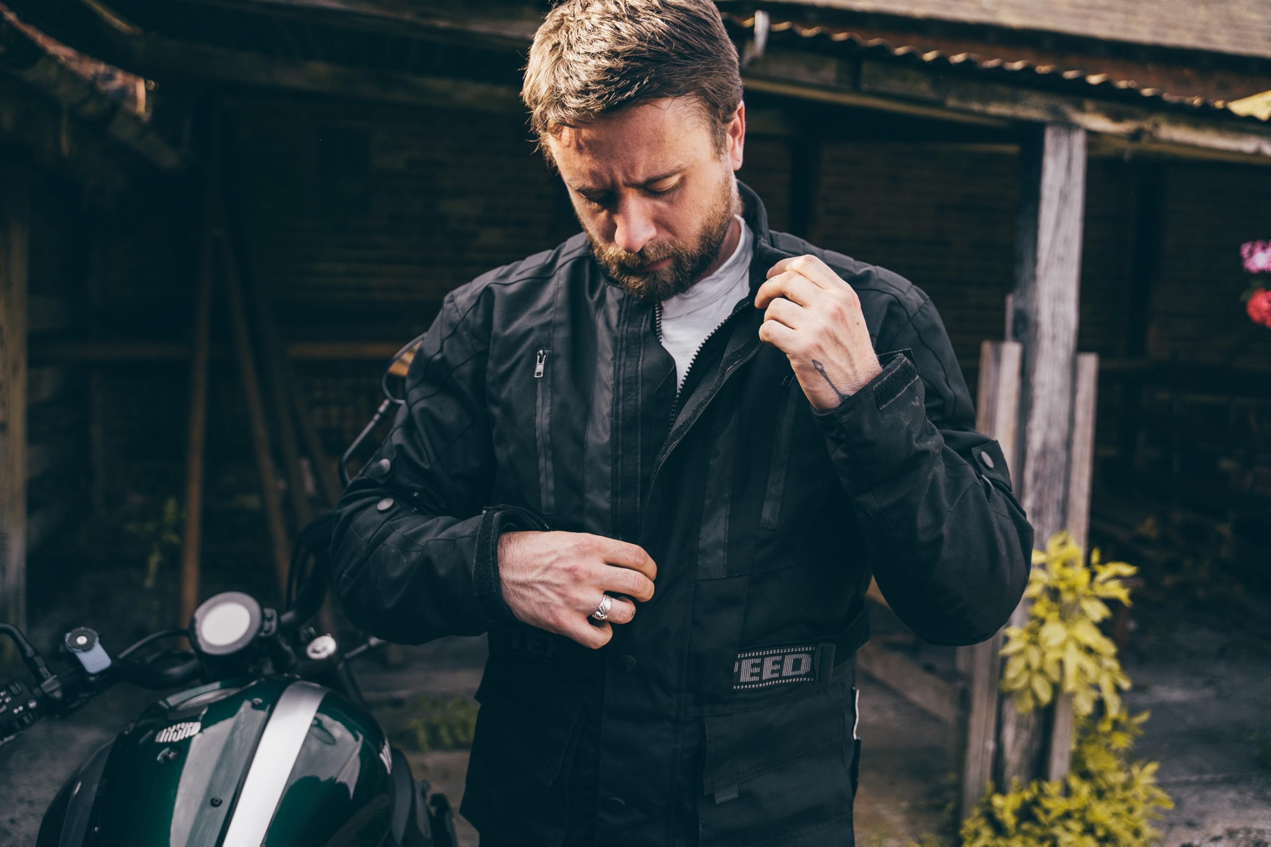 Texpeed Veste moto homme homologué avec armure protection - Hiver/été blouson motard imperméable avec blindé CE (EN 1621-1) Noir - 8XL