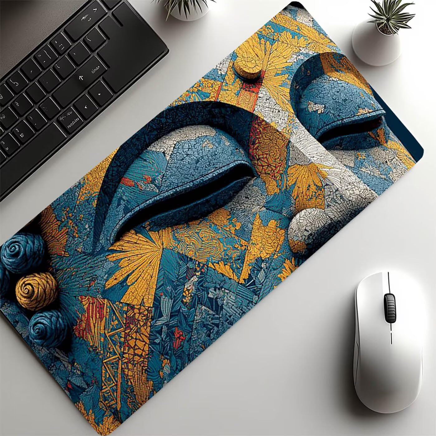 Zen Wodoodporna podkładka pod mysz z krajobrazem XXL 1400 x 600 x 3 mm, podkładka pod mysz do gier Poprawa precyzji i szybkości, podkładka pod mysz do biura dla graczy bezprzewodowa klawiatura PC