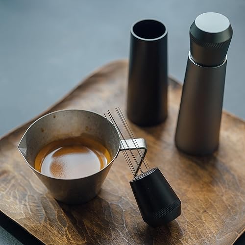 Miniatura 7 de Herramienta WDT, herramienta de distribución de espresso con agujas de 0.010 in x 10, agitador de café con mango de aleación de aluminio y base