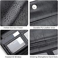 Vista 59 de Aphison - Cartera larga de cuero suave RFID para mujer, con caja de regalo