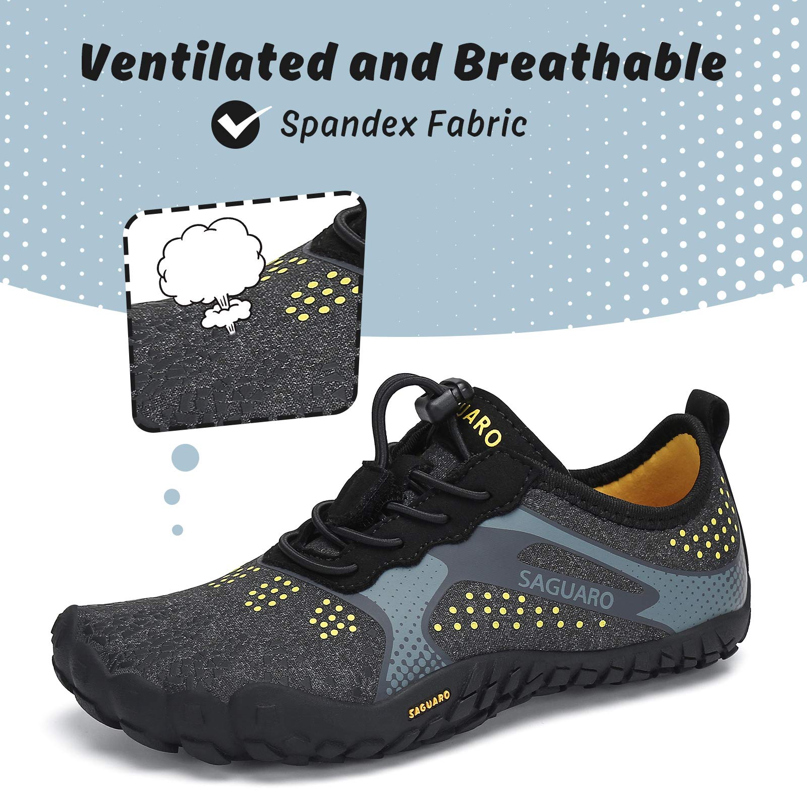 SAGUARO Niños Calzado Descalzos Zapatillas de Trail Niñas Transpirables Minimalistas Zapatillas de Deporte, 24-36 EU — view 2