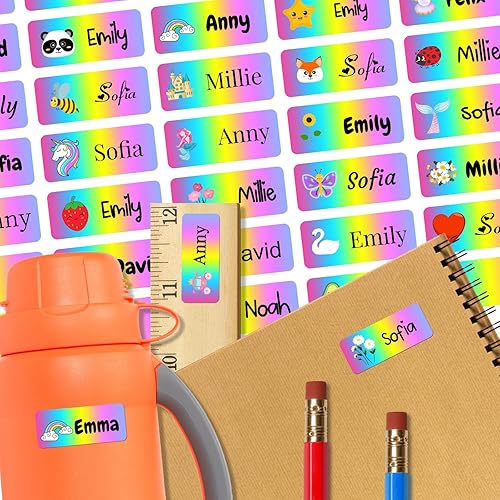 Miniatura 9 de 128 etiquetas adhesivas de nombre personalizadas para guardería, etiquetas de nombre impermeables personalizadas para niños, suministros escolares,