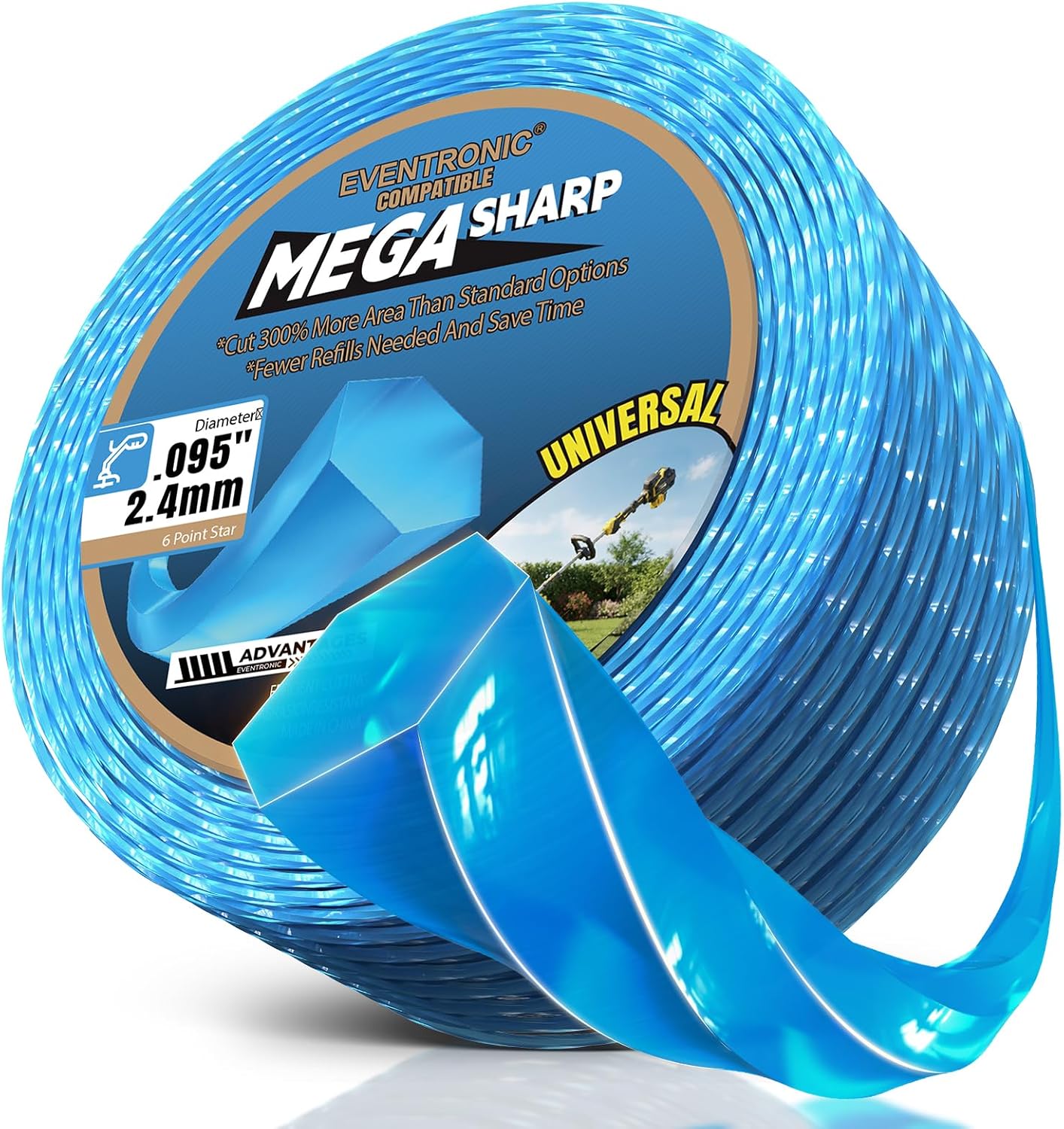 Weed Eater String, 0.065'' 340FT Weed Wacker String, Hexagonal Heavy Duty String Trimmer Line, Universal Replacement Weedeater Line, Professional Weed Trimmer Line for Cordless Trimmers