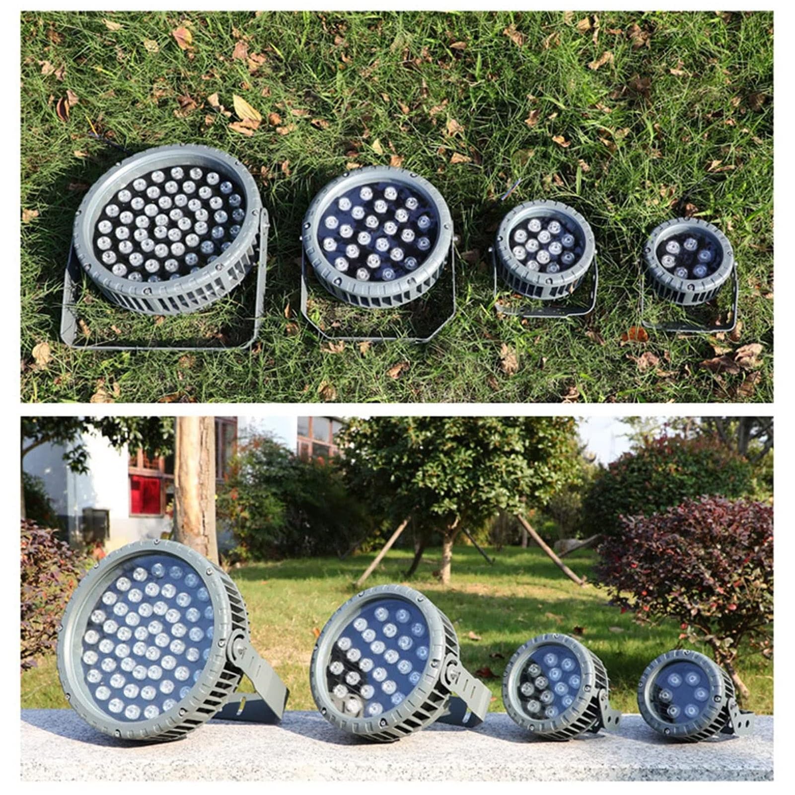 THEGA Foco LED Empotrable - Iluminación De Paisaje con Rotación De 270°, Iluminación For Árboles De Parque, Reflector Redondo Decorativo, IP65, Resistente Al Agua, CA100-240V(Yellow,100-240V(36W))