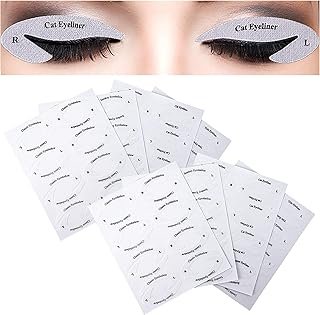 4 Sheets Eyeliner Eyeshadow Stickers Cat Eyeliner Stencil Stickers Makeup Eyeshadow Face Cat Eye Smokey Cosmetic Tape, Eyeliner Stencil Cards, Eyeliner Template Sticker Quick Cat Eye Makeup Tool