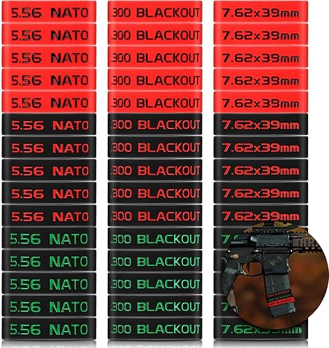 Chivao Paquete de 45 bandas de marcado de revistas 223, 300, 5.56, 0.300 in para accesorios