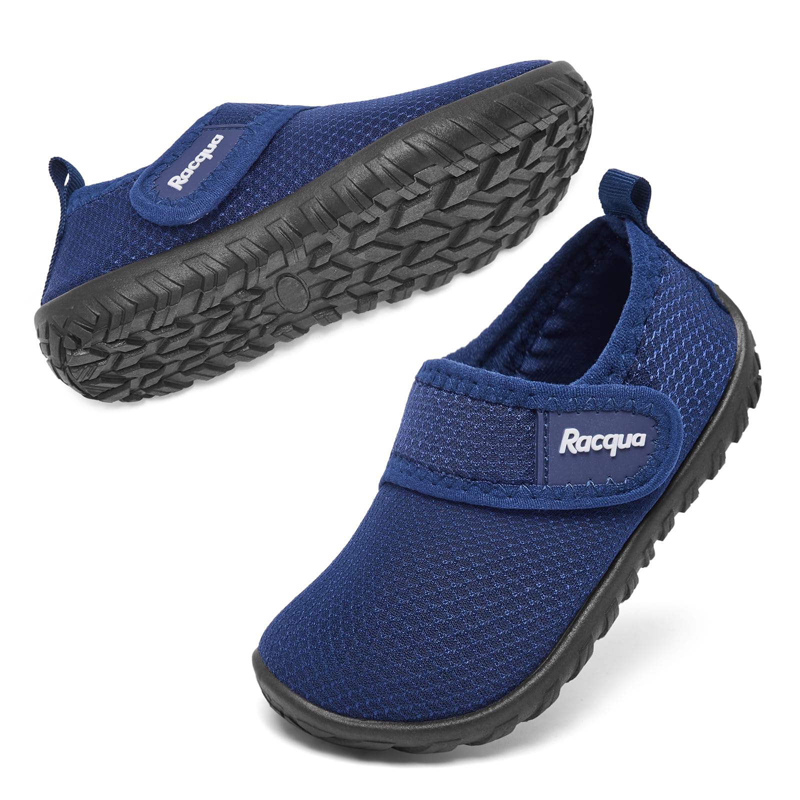 Racqua Baby Swimming Pool Beach Shoes Boys Water Shoes Girls Swimming Slip On Pool Beach Quick Dry Shoes Infant Navy 18-24Months