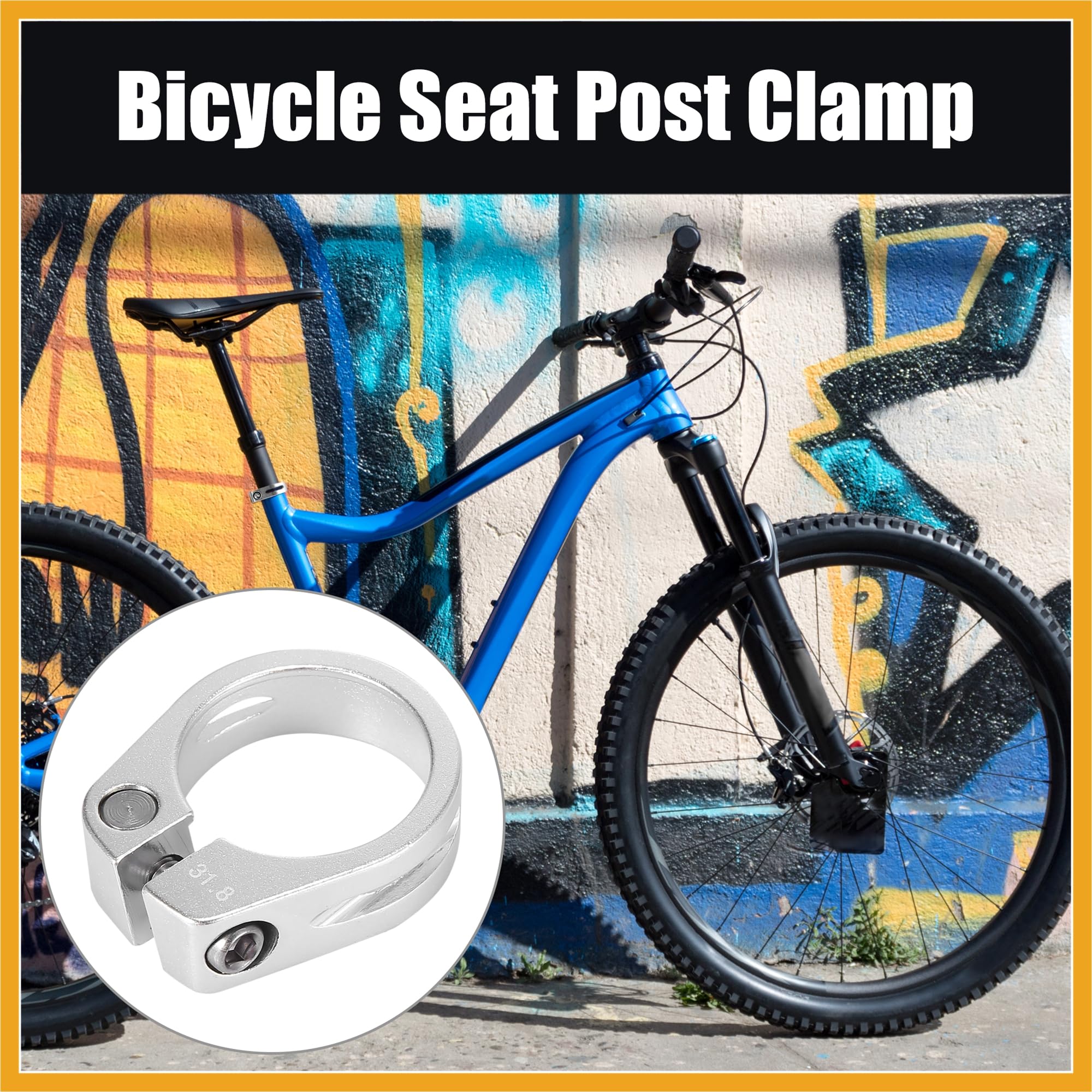 Partuto 31.8mm Aluminium Alloy Bike Seat Post Clamp Seat Post Adapter Replacement - Image 2